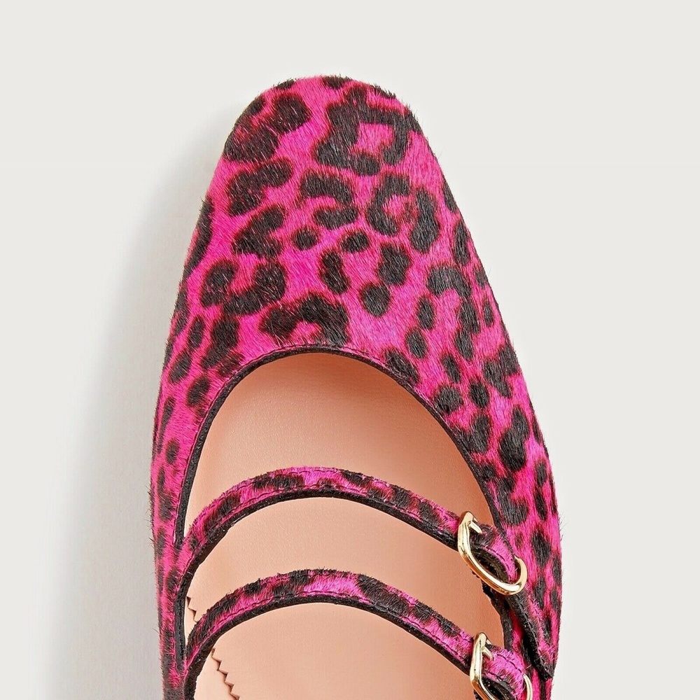 NWT J Crew Pink Leopard Mary Jane pumps - Picture 3 of 3